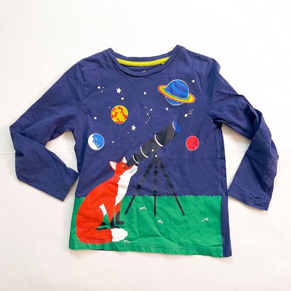 Mini Boden Glow in the Dark Star Gazing Fox Adventure Tee, Size 5/6 - Picture 2 of 5